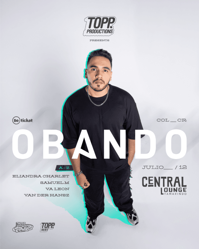 Topp Productions llega a Tamarindo con Obando (COL)